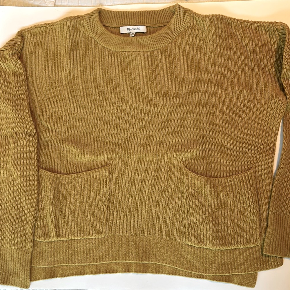 Madewell Pocket Pullover Sweater in Deep Mustard